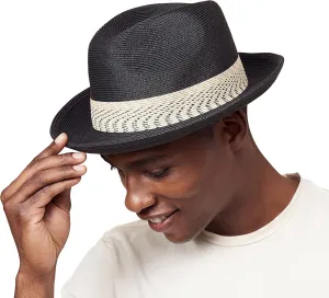 Pineapple&Star Genoa Fedora Bucket Sun Straw Beach Hat Fine Braid UPF50  Unisex