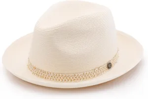 Pineapple&Star Genoa Fedora Bucket Sun Straw Beach Hat Fine Braid UPF50  Unisex