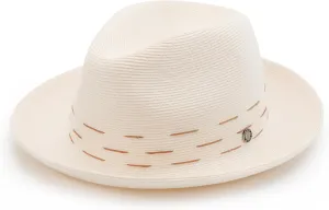 Pineapple&Star Genoa Fedora Bucket Sun Straw Beach Hat Fine Braid UPF50  Unisex