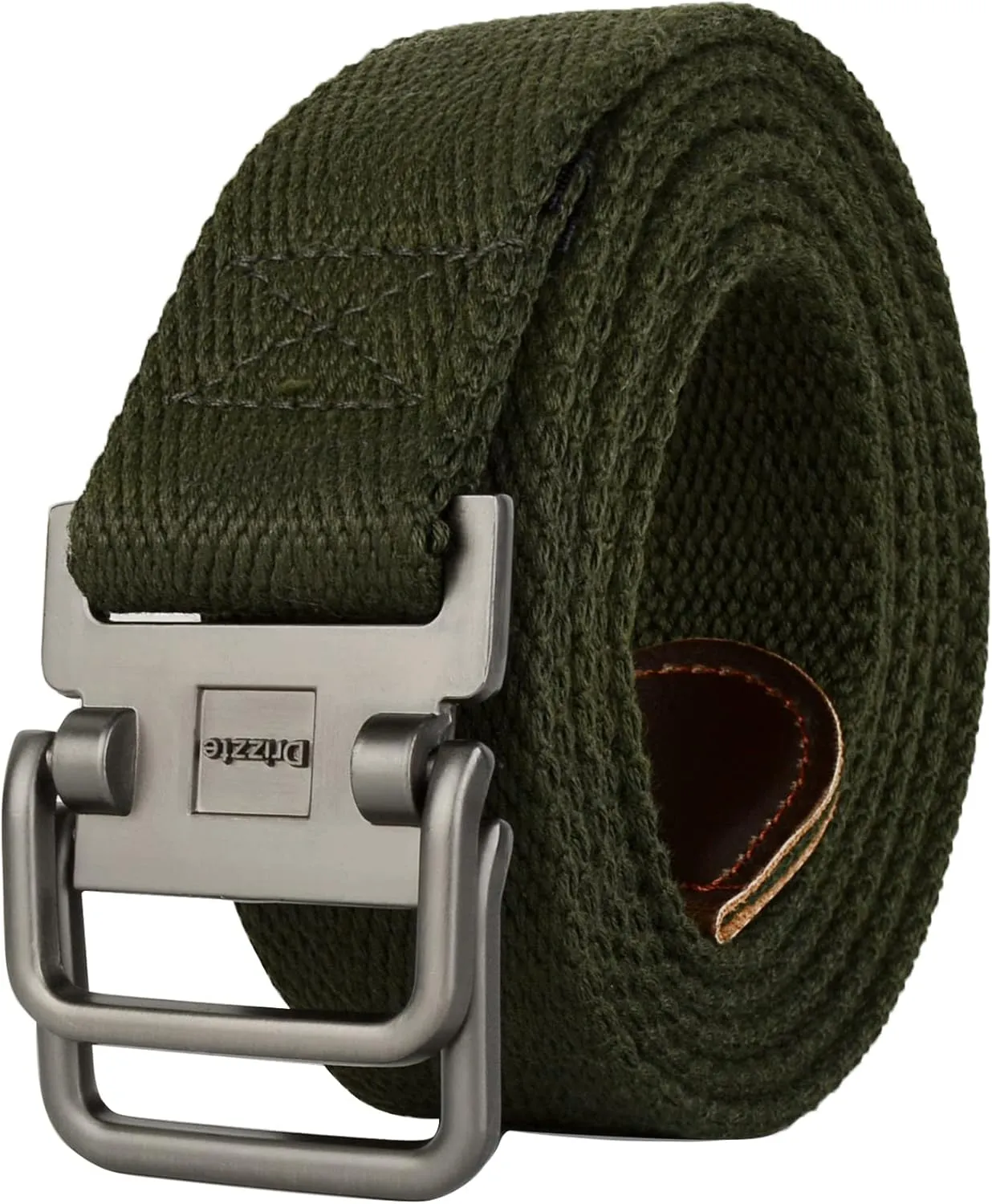 Plus Size 39-75'' Mens Belt Double Ring Canvas Web Fabric Belt Casual Work Tactical Black
