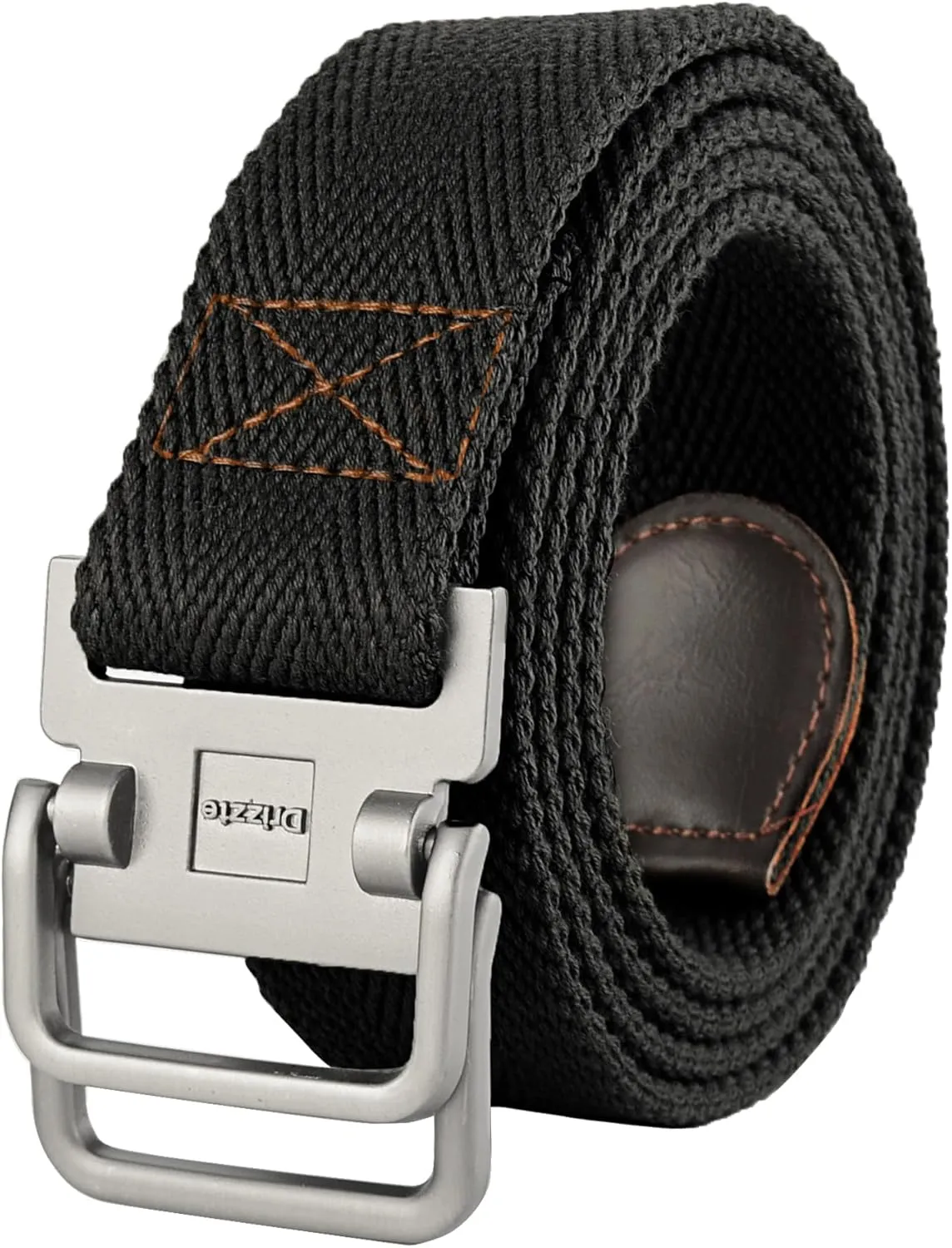 Plus Size 39-75'' Mens Belt Double Ring Canvas Web Fabric Belt Casual Work Tactical Black