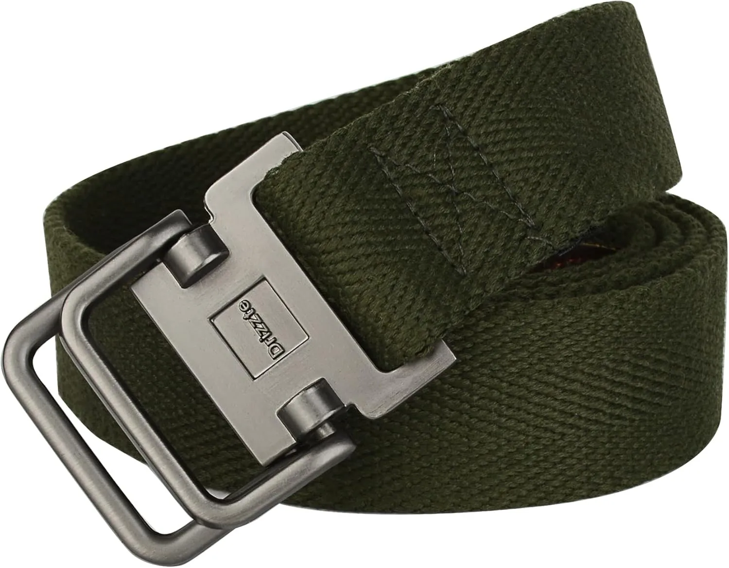 Plus Size 39-75'' Mens Belt Double Ring Canvas Web Fabric Belt Casual Work Tactical Black
