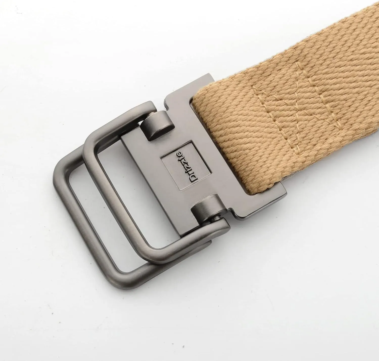 Plus Size 39-75'' Mens Belt Double Ring Canvas Web Fabric Belt Casual Work Tactical Black
