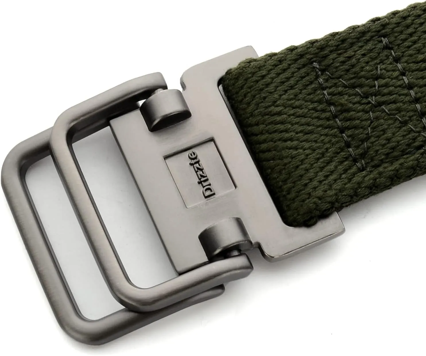 Plus Size 39-75'' Mens Belt Double Ring Canvas Web Fabric Belt Casual Work Tactical Black