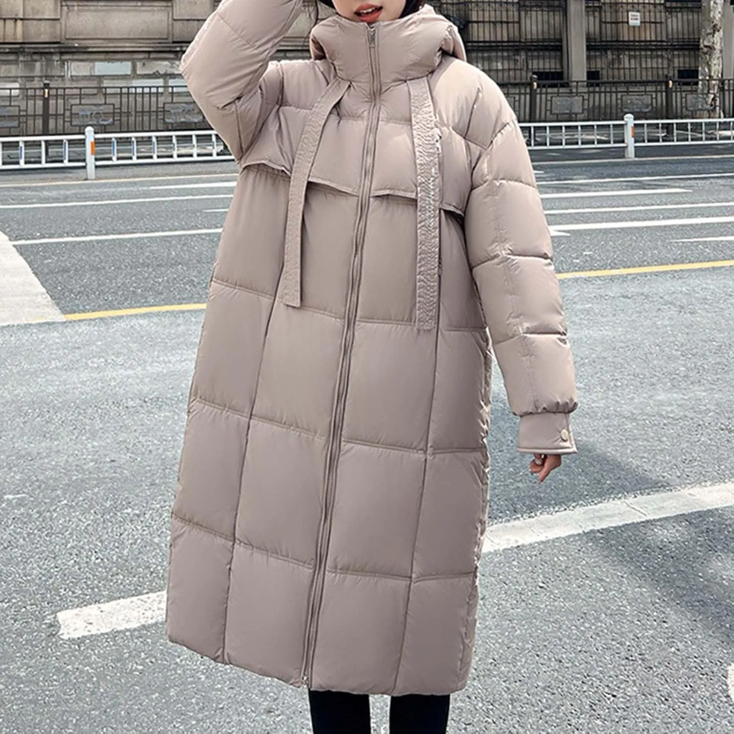 Plus size Thermal Coat for Women Long Length Heavyweight Thicken Down Jackets 2024 Trendy Warm Oversize Puffer Jacket