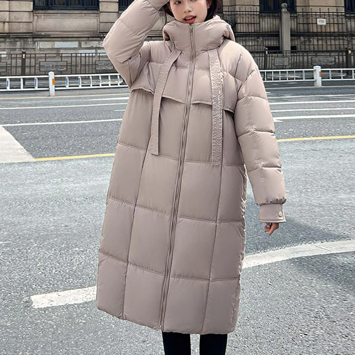 Plus size Thermal Coat for Women Long Length Heavyweight Thicken Down Jackets 2024 Trendy Warm Oversize Puffer Jacket