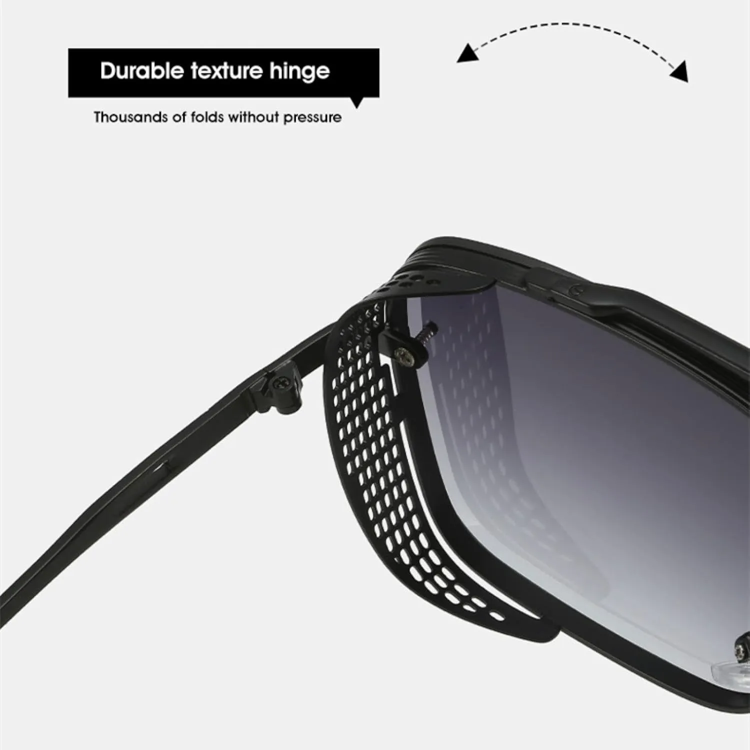 Punk Style Metal Mesh Edge Retro Sunglasses Uv400