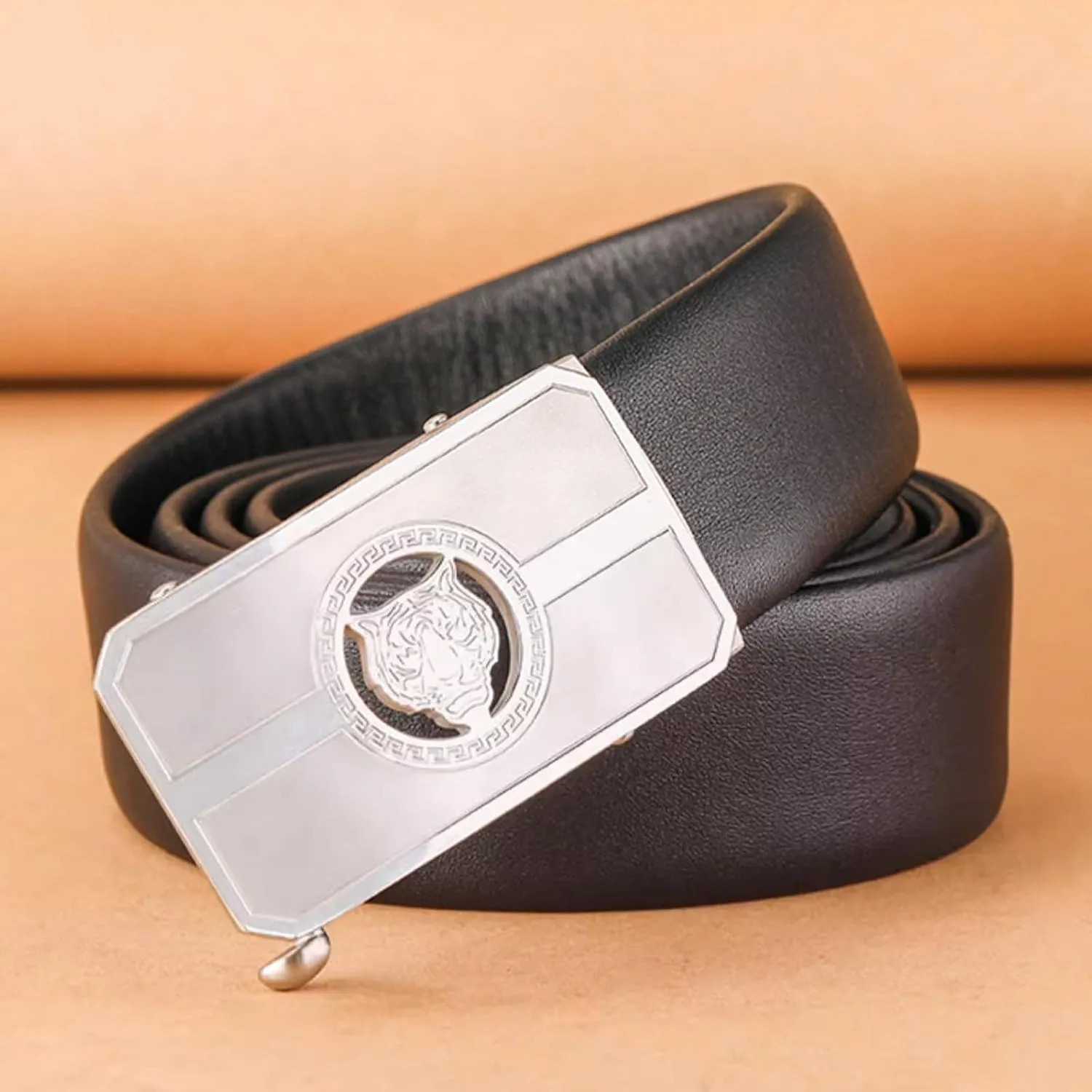 Ratchet Belt for Men - Leather Mens Belt with Automatic Buckle, for Gift Men Dress And Casual,Trim To Fit