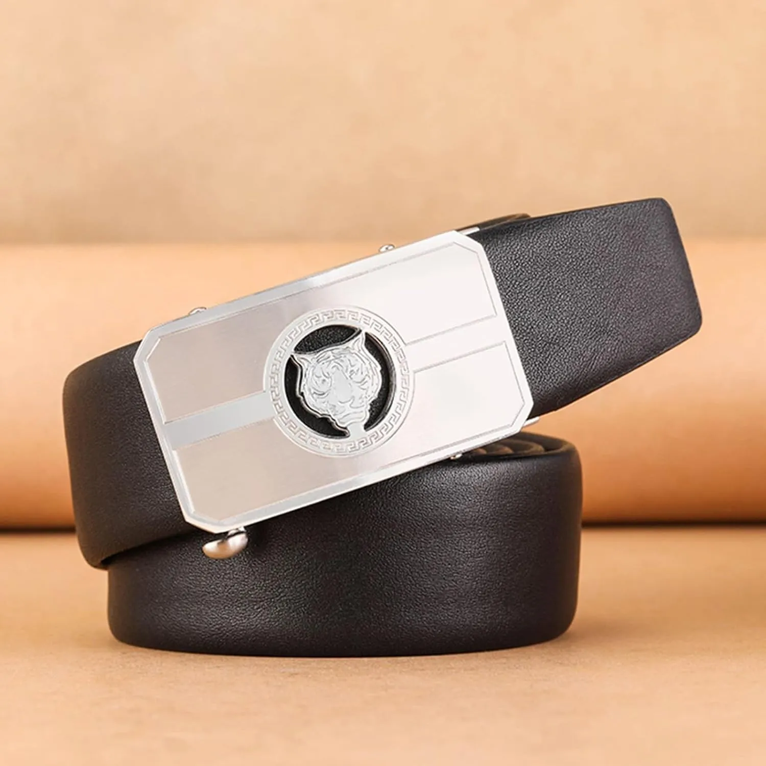 Ratchet Belt for Men - Leather Mens Belt with Automatic Buckle, for Gift Men Dress And Casual,Trim To Fit