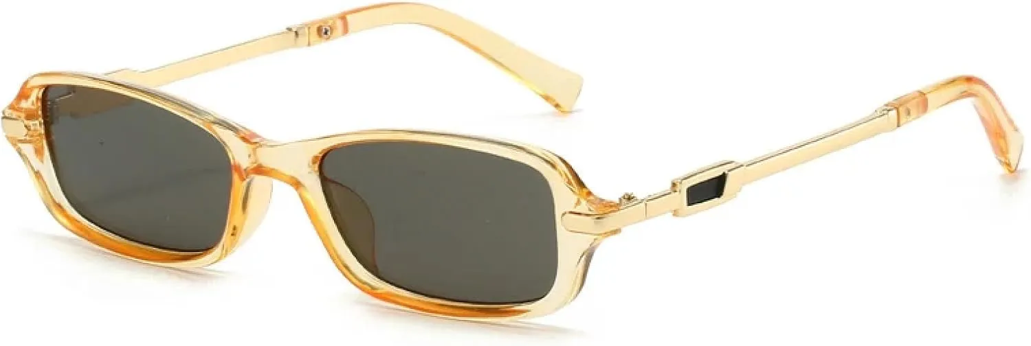 Retro Small Rectangle Men Sunglasses Shades Uv400
