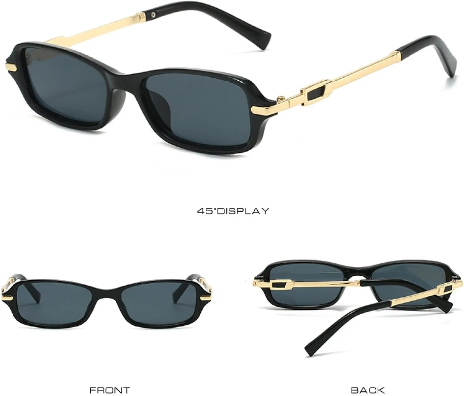 Retro Small Rectangle Men Sunglasses Shades Uv400