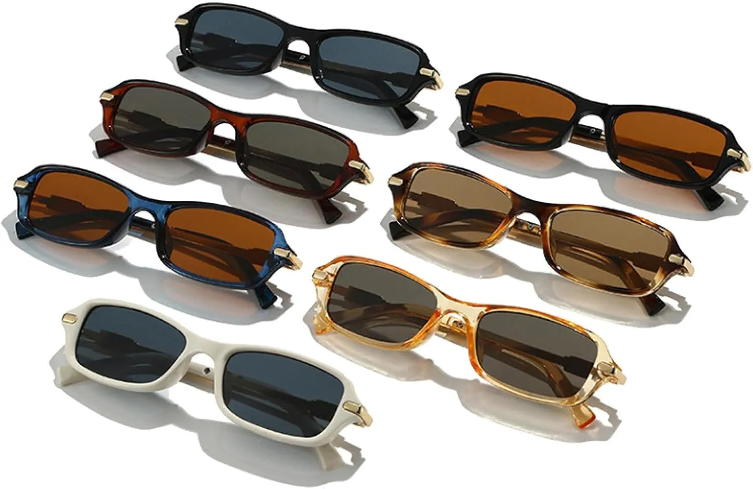 Retro Small Rectangle Men Sunglasses Shades Uv400
