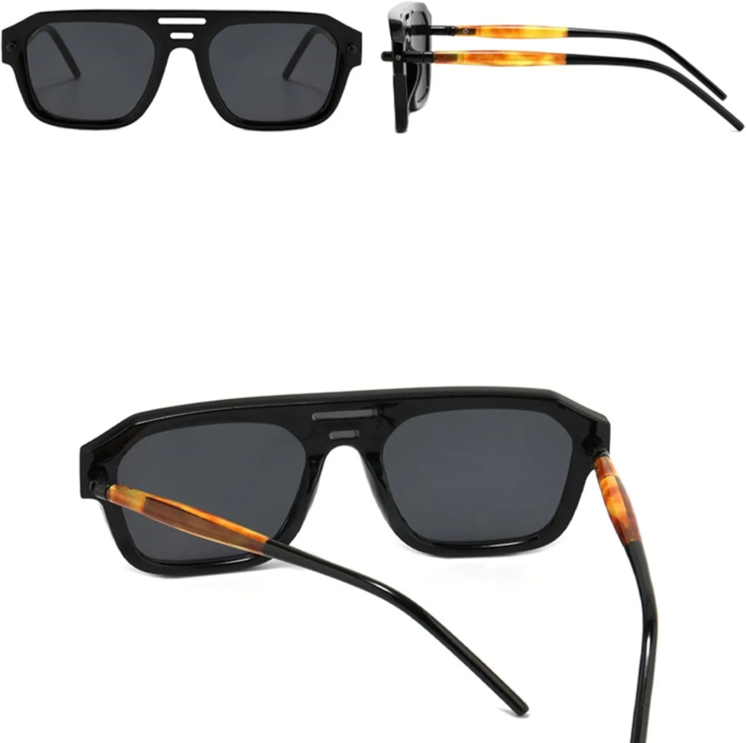Retro Sunglasses for Women Fashion Clear Gradient Uv400 Men Punk Rivets