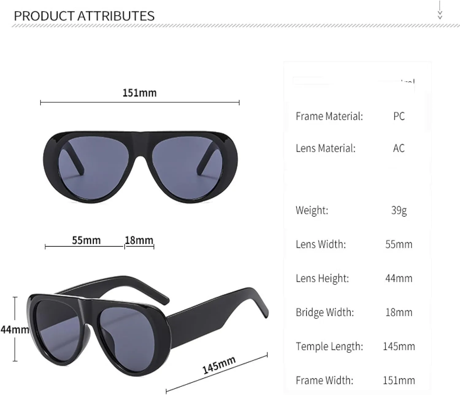 Retro Sunglasses for Women Men Fashion Round Wide Legs Uv400