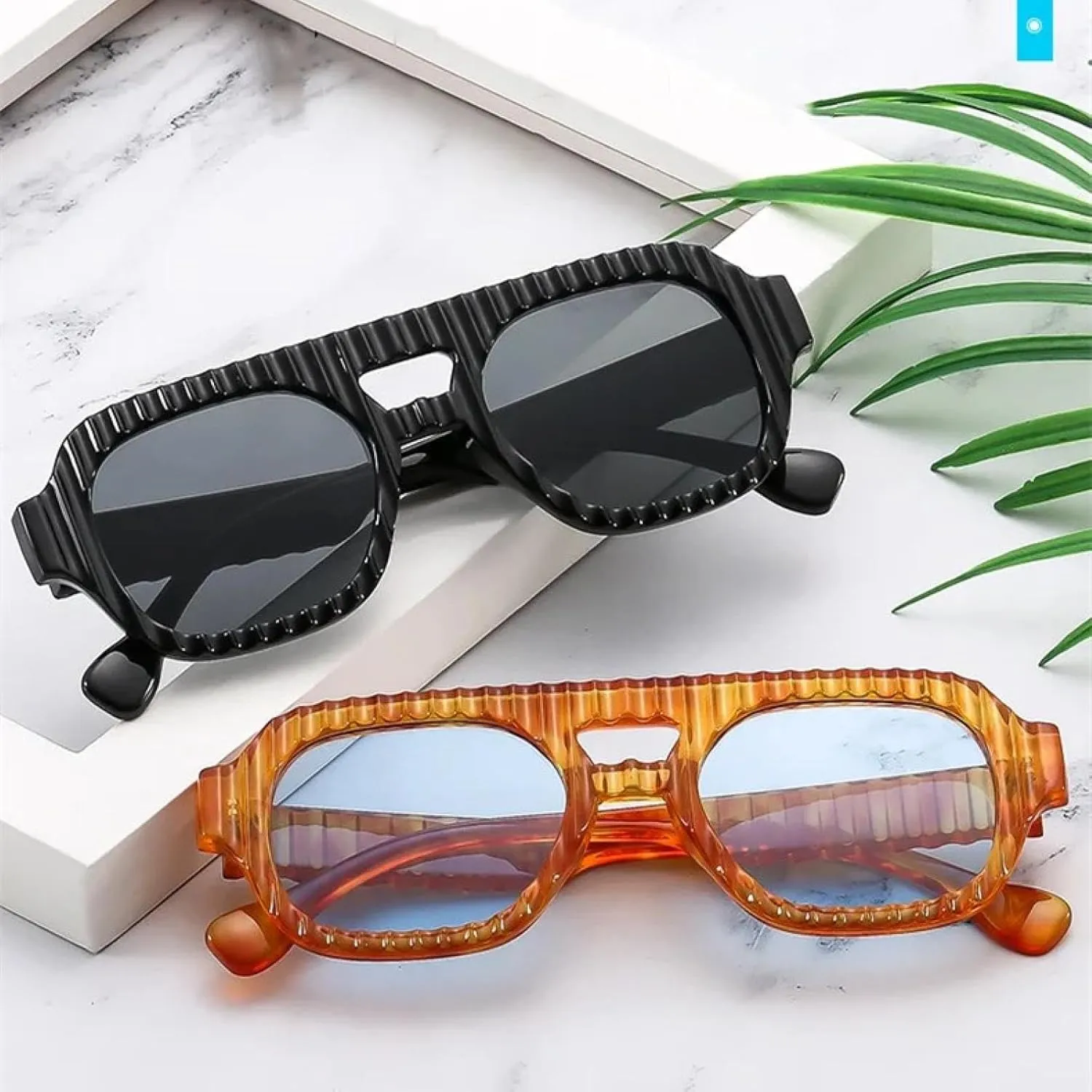 Retro Sunglasses for Women Stripes Gradient Uv400 Jelly Color Men