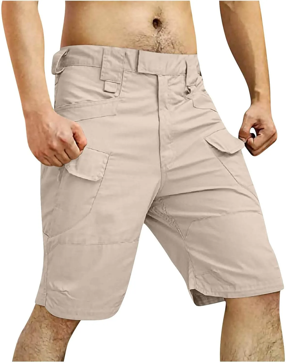 RTRDE Men's Casual Outdoor Shorts Elastic Waist Lightweight Water Resistant Quick Dry Fishing Hiking Shorts, S-5XL