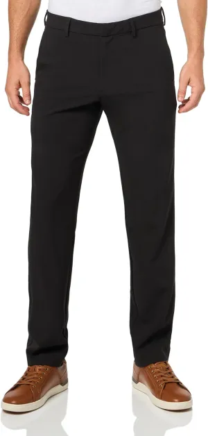 Savane Men's Slim Fit Flat Front Dress Pants with Comfort Waistband, 29"/30"/32" Inseams, 4-Way Stretch, Comfortable Slacks