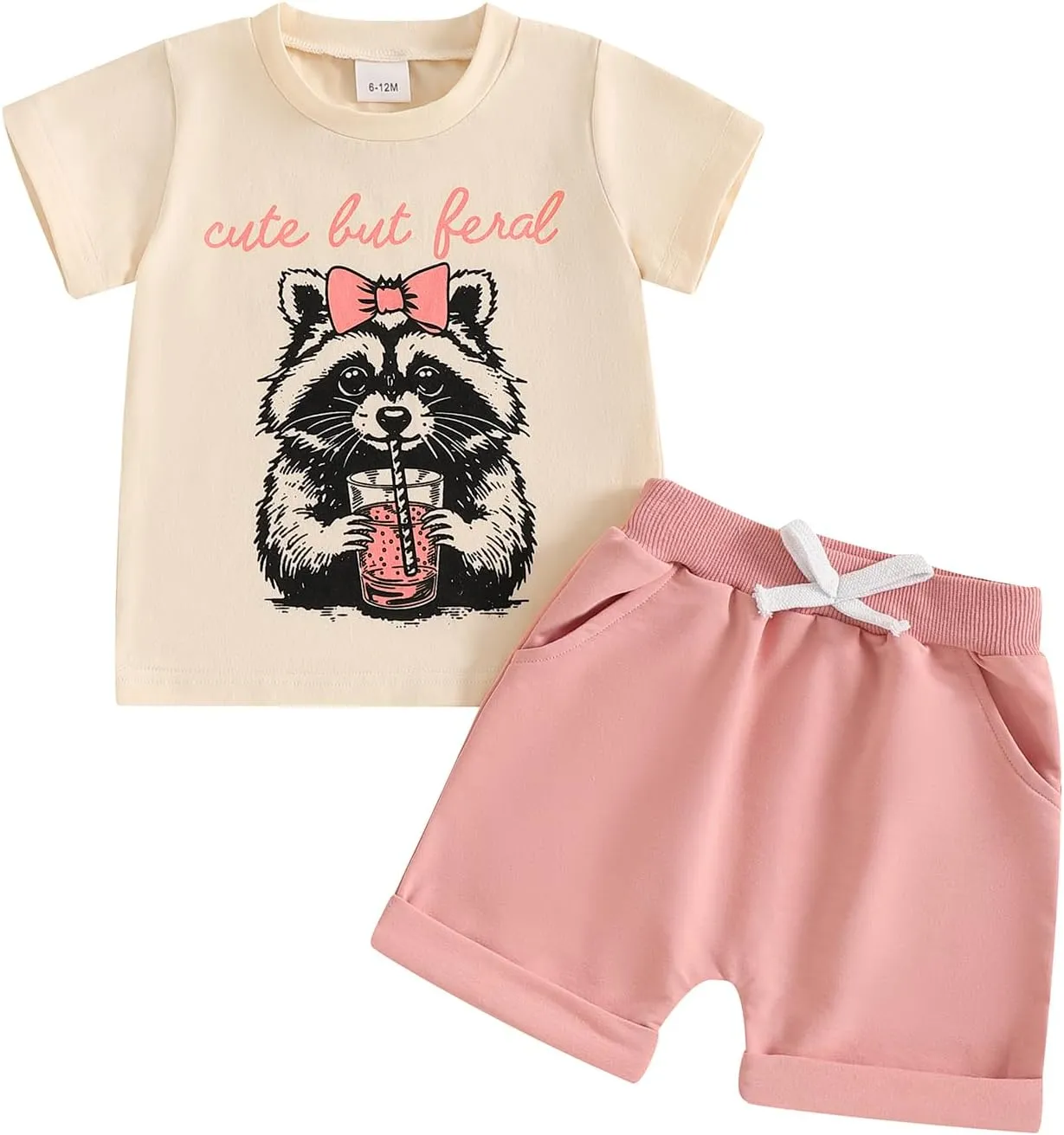 Sejardin Baby Girl Summer Outfit Infant Letter Print Short Sleeve T Shirt Tops and Stretch Shorts 6 12 18 24M 2T Girl Clothes