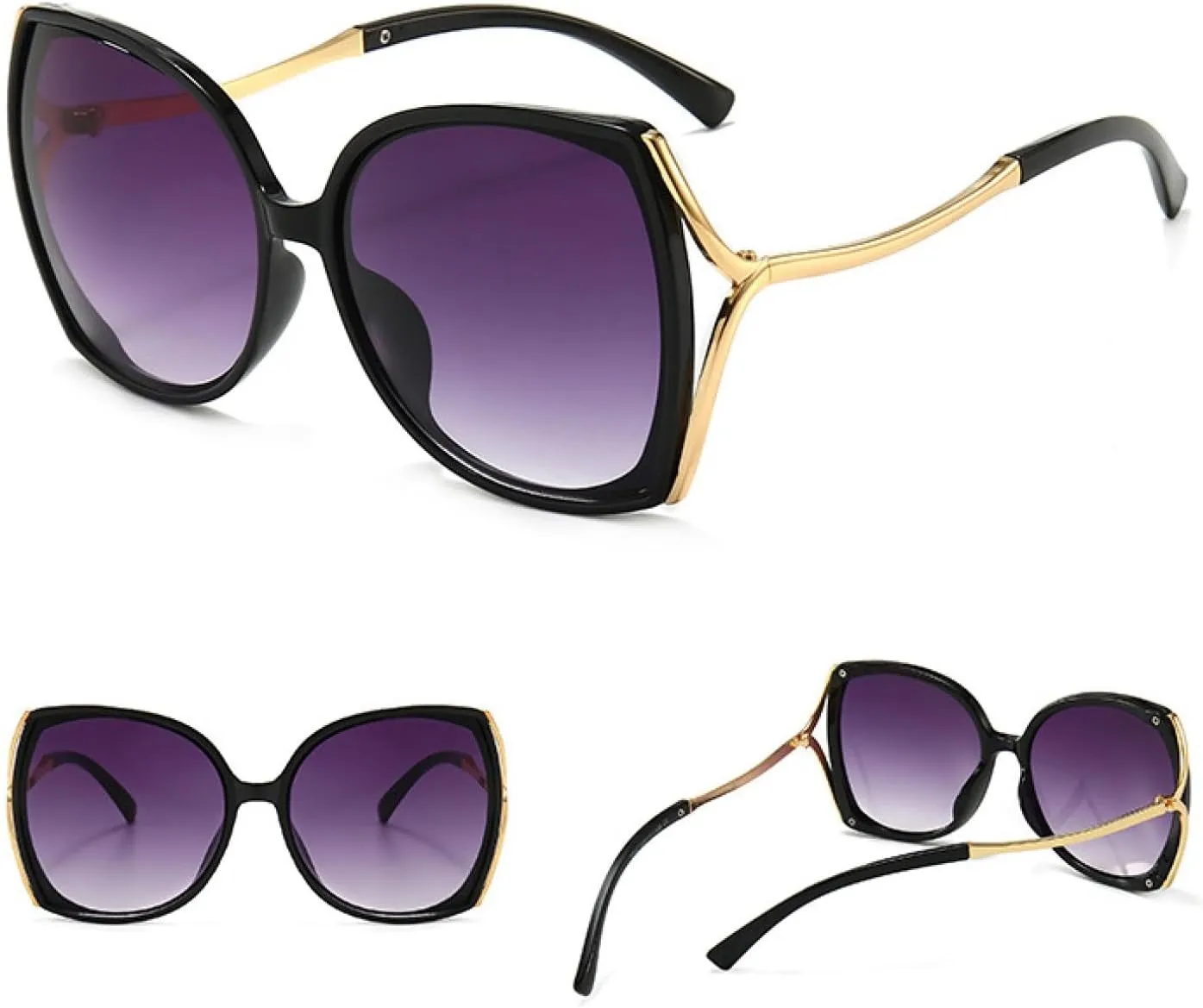 Senior Luxury Big Frame Cat Eye Sunglasses Women Men Summer Traveling Outdoors Sun Protection Sunglasses Uv400