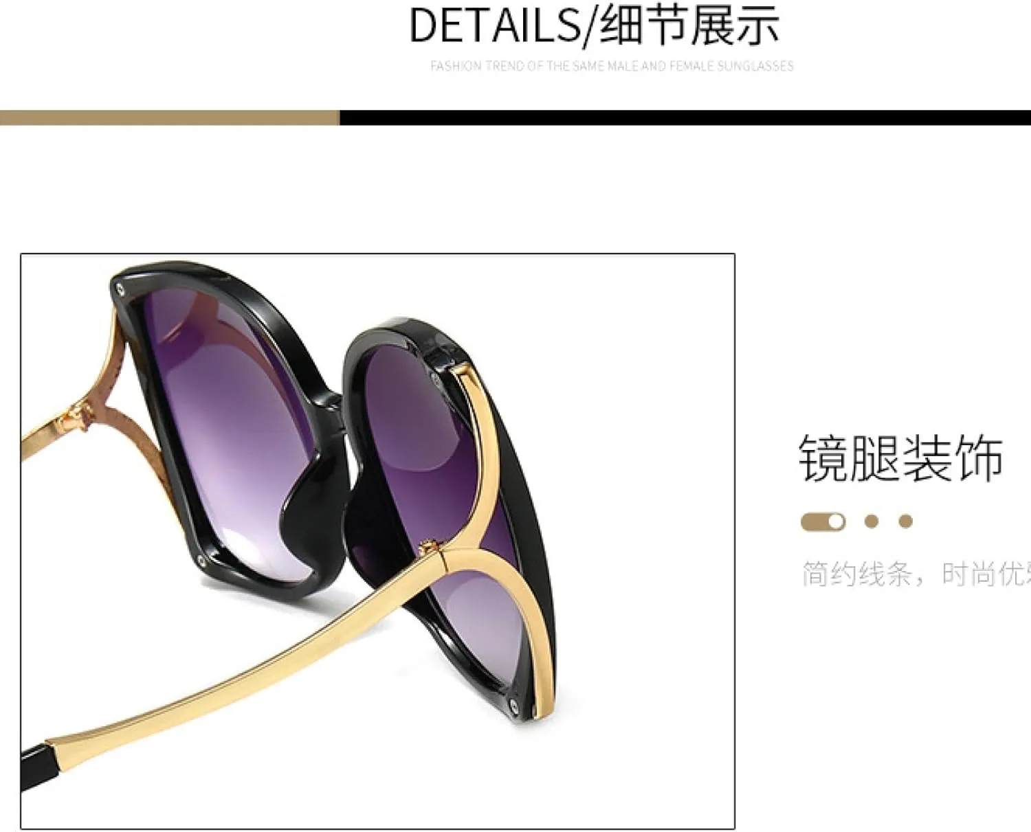 Senior Luxury Big Frame Cat Eye Sunglasses Women Men Summer Traveling Outdoors Sun Protection Sunglasses Uv400