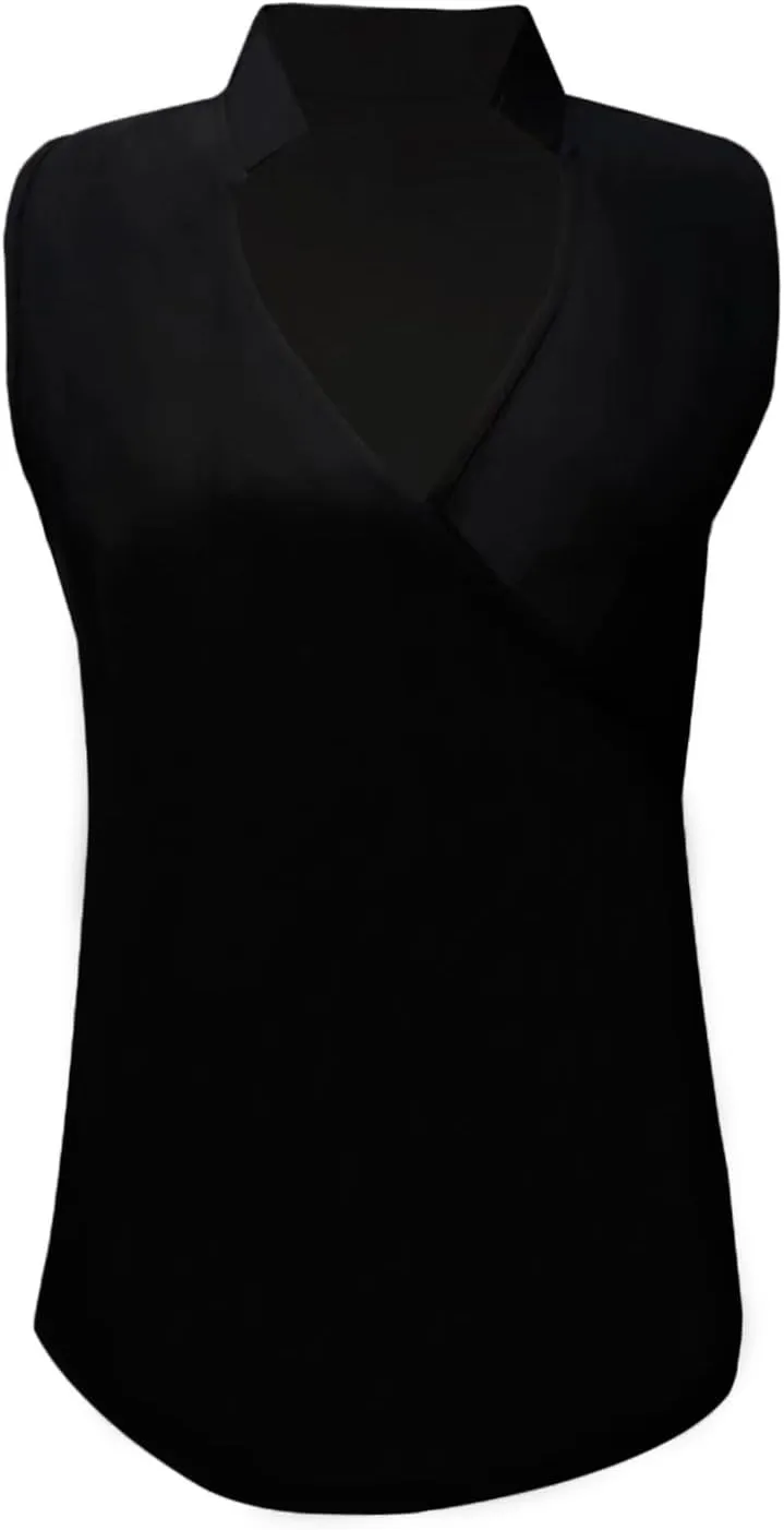 Sexy Tank Tops for Women V Neck Dressy Casual Blouses Sleeveless Cross Wrap Shirts Summer Trendy Business Work Tops