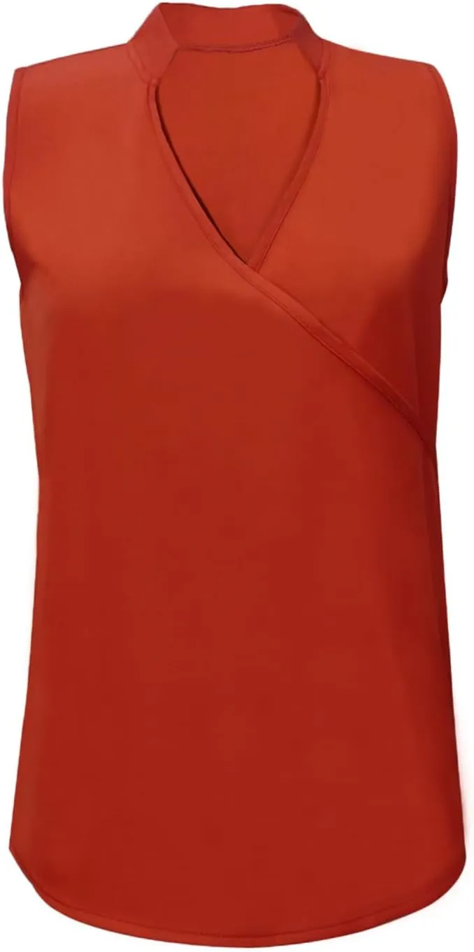 Sexy Tank Tops for Women V Neck Dressy Casual Blouses Sleeveless Cross Wrap Shirts Summer Trendy Business Work Tops