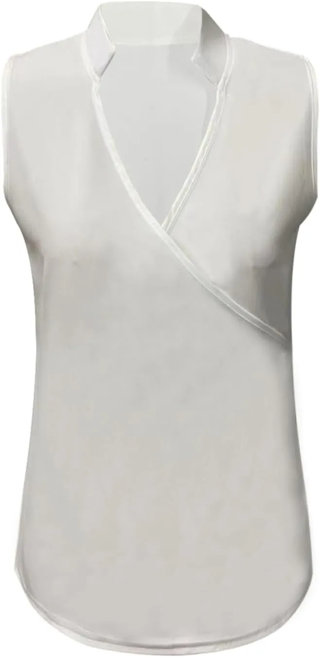 Sexy Tank Tops for Women V Neck Dressy Casual Blouses Sleeveless Cross Wrap Shirts Summer Trendy Business Work Tops