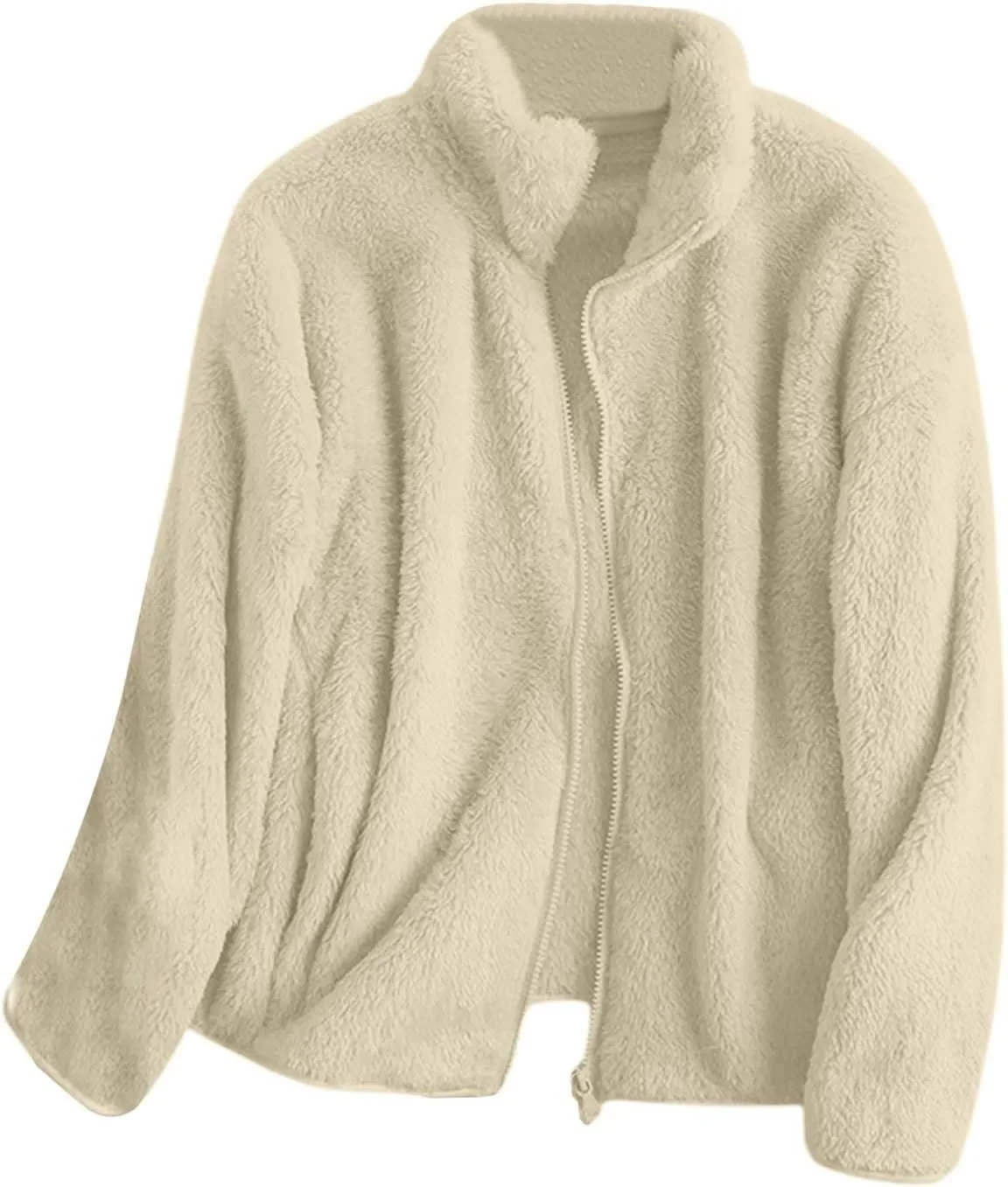 Sherpa Cardigan Sweaters for Women Fuzzy Fleece Full Zip Warm Lightweight Jackets Long Sleeve Plus Size Winter Coat