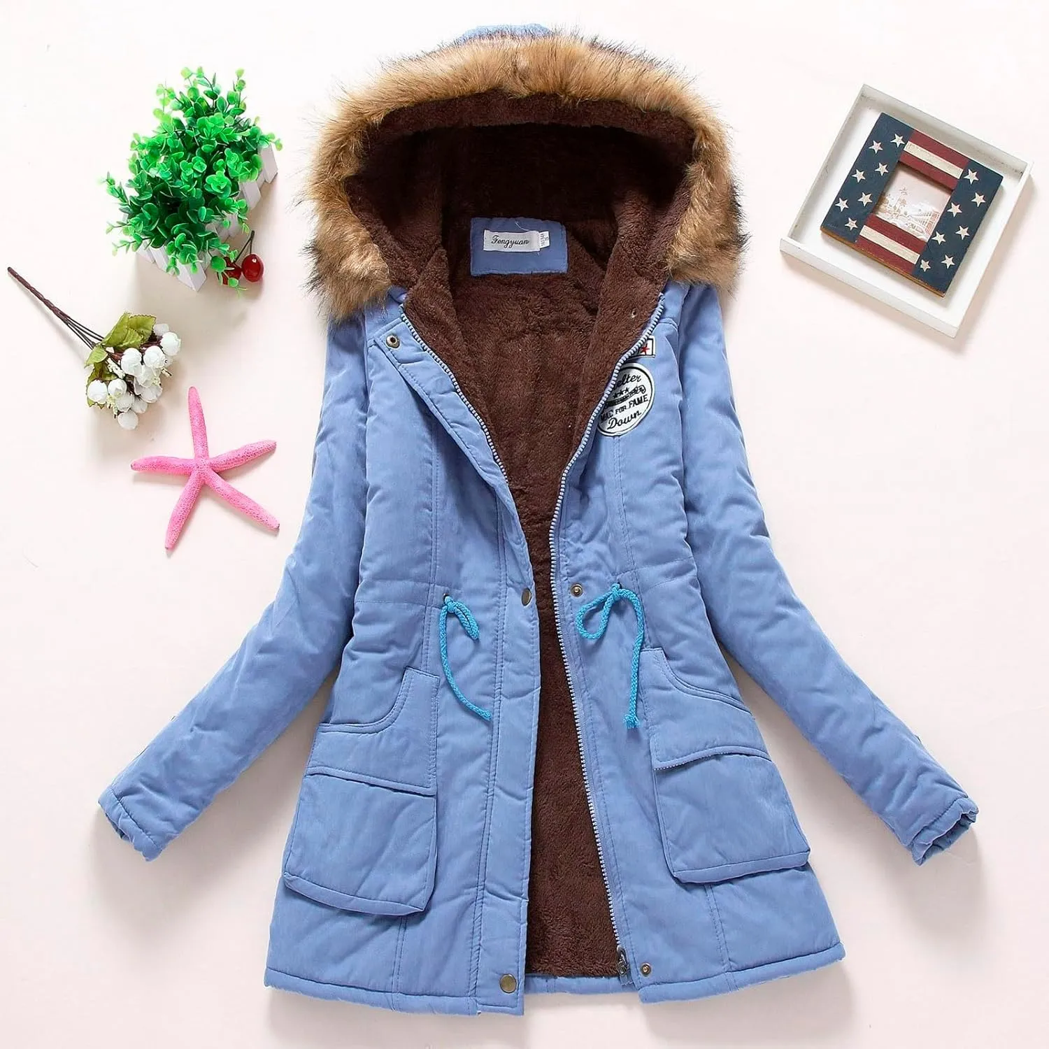 Sherpa Fleece Lined Jacket for Women 2024 Winter Warm Mid-Length Long Sleeve Jacket Loose Fit Zip Up Open Front Coat