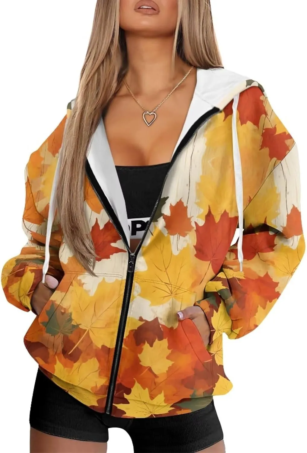 Showudesigns Hoodie for Women Zip Up Jackets Plus Size XS-XL Fashion Sweatshirts Activewear