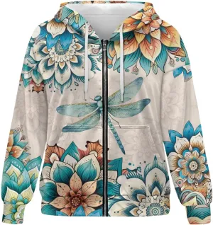 Showudesigns Zip Up Jackets for Women Plus Size Hoodies & Sweatshirts Fall Pullover Spring Tops