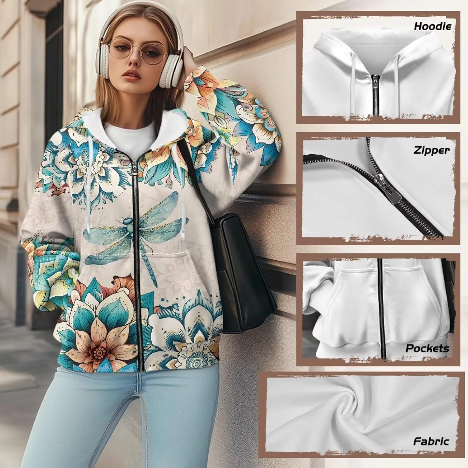 Showudesigns Zip Up Jackets for Women Plus Size Hoodies & Sweatshirts Fall Pullover Spring Tops