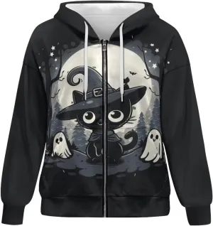 Showudesigns Zip Up Jackets for Women Plus Size Hoodies & Sweatshirts Fall Pullover Spring Tops