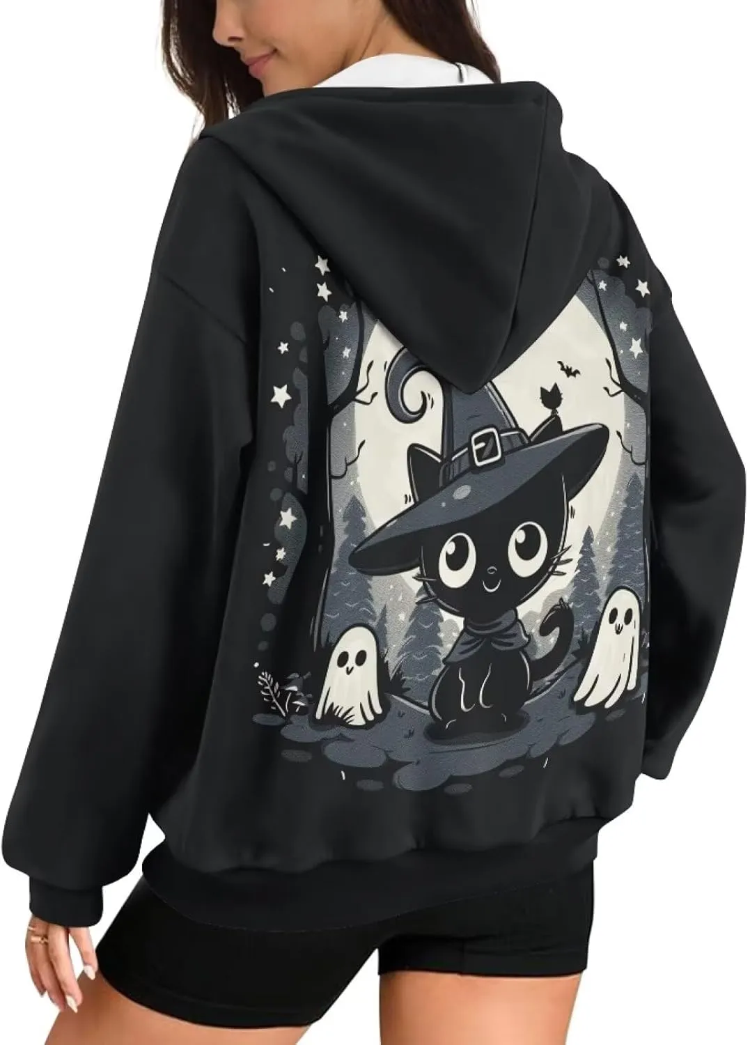 Showudesigns Zip Up Jackets for Women Plus Size Hoodies & Sweatshirts Fall Pullover Spring Tops