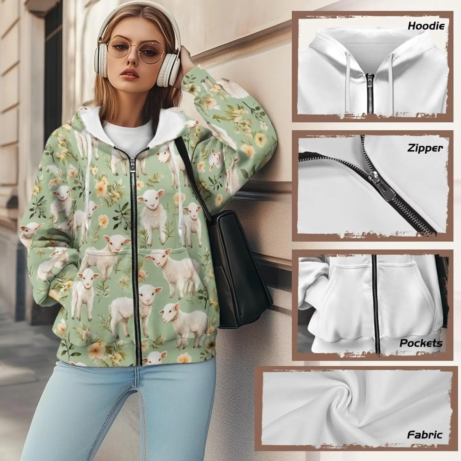 Showudesigns Zip Up Jackets for Women Plus Size Hoodies & Sweatshirts Fall Pullover Spring Tops