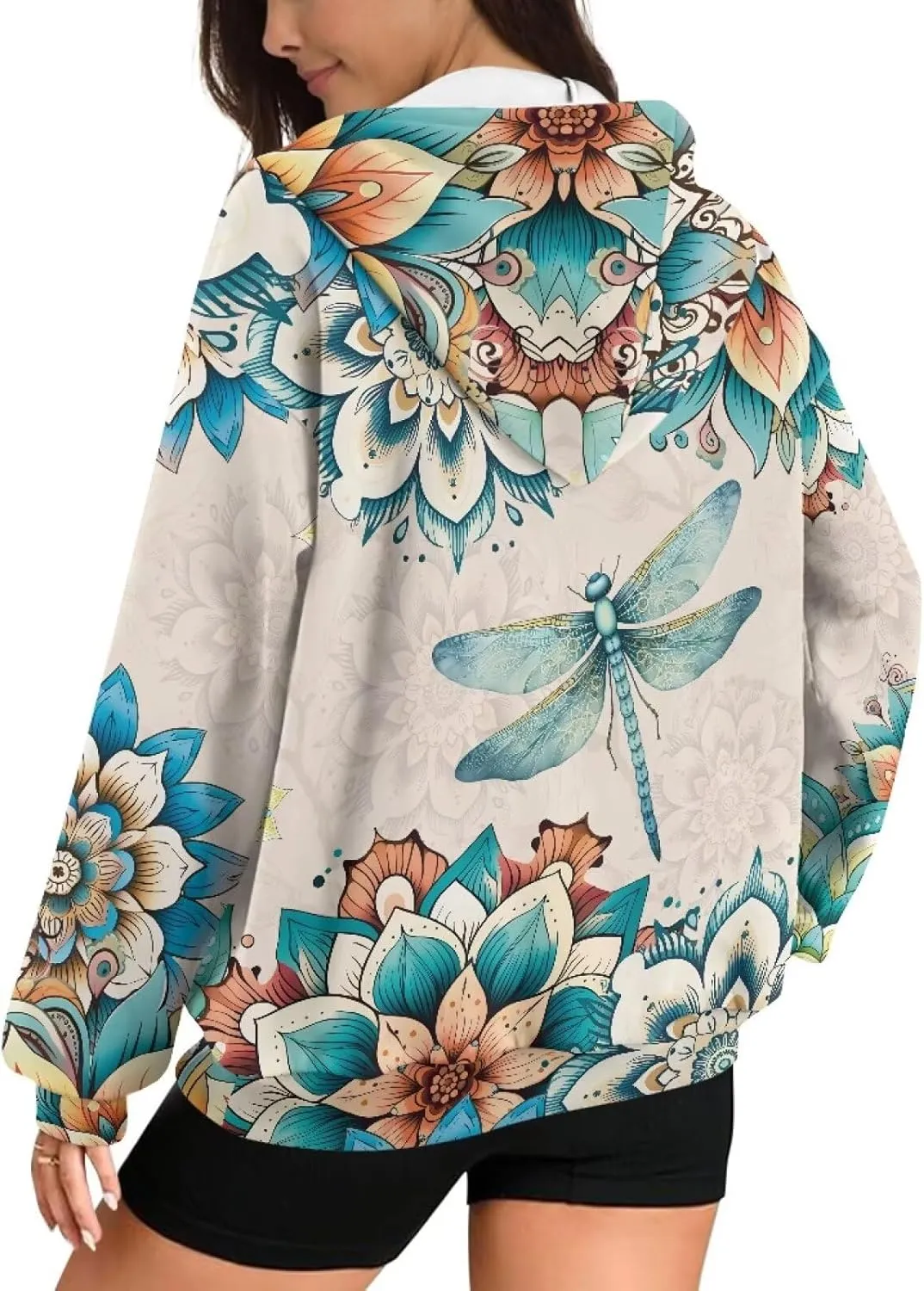 Showudesigns Zip Up Jackets for Women Plus Size Hoodies & Sweatshirts Fall Pullover Spring Tops