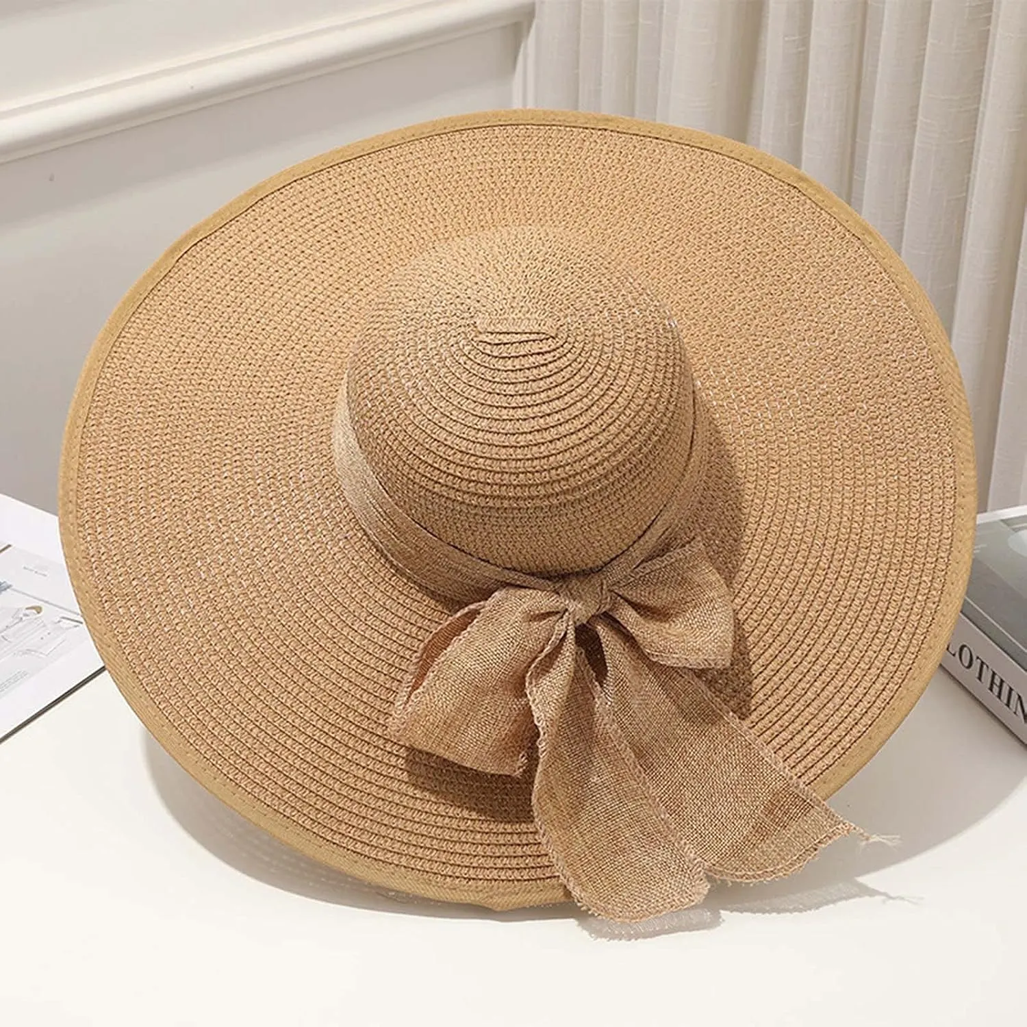 Sun Hats for Women Beach Hat Wide Brim Hat Breathable Foldable Packable Handmade Cap for Travel UPF
