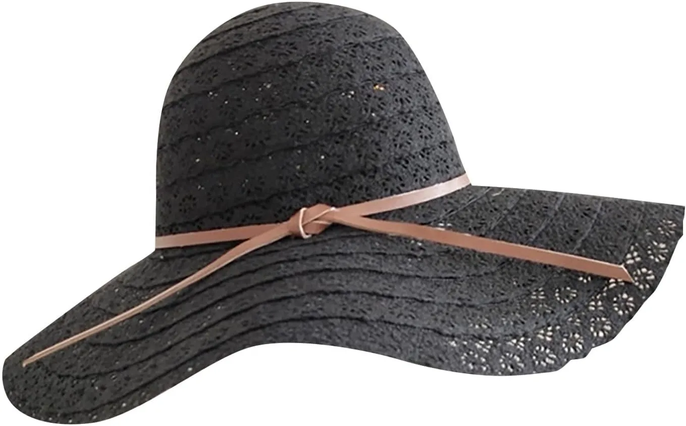Sun Hats for Women Lightweight Foldable Summer Beach Sun Hat Flower Tea Party Fashionable Wide Brim Bucket Hats