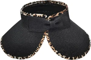 Sun Hats for Women Wide Brim Bow Sun Straw Hat Visor Summer Beach Outdoor Foldable Womens Cap