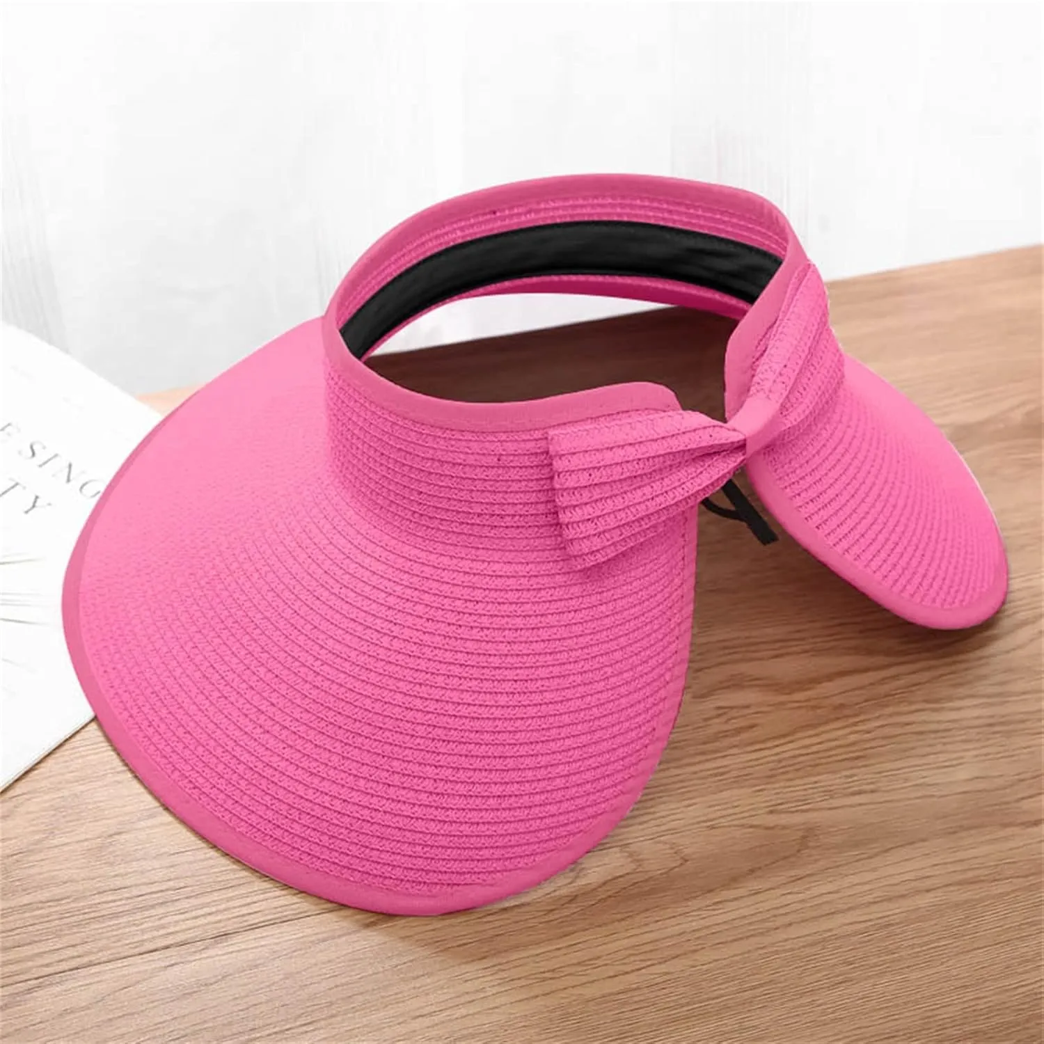 Sun Hats Ponytail Wide Brim Summer Visor for Womens Beach Hat Packable UPF Travel