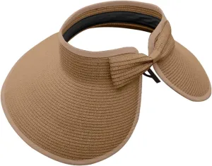 Sun Hats Ponytail Wide Brim Summer Visor for Womens Beach Hat Packable UPF Travel