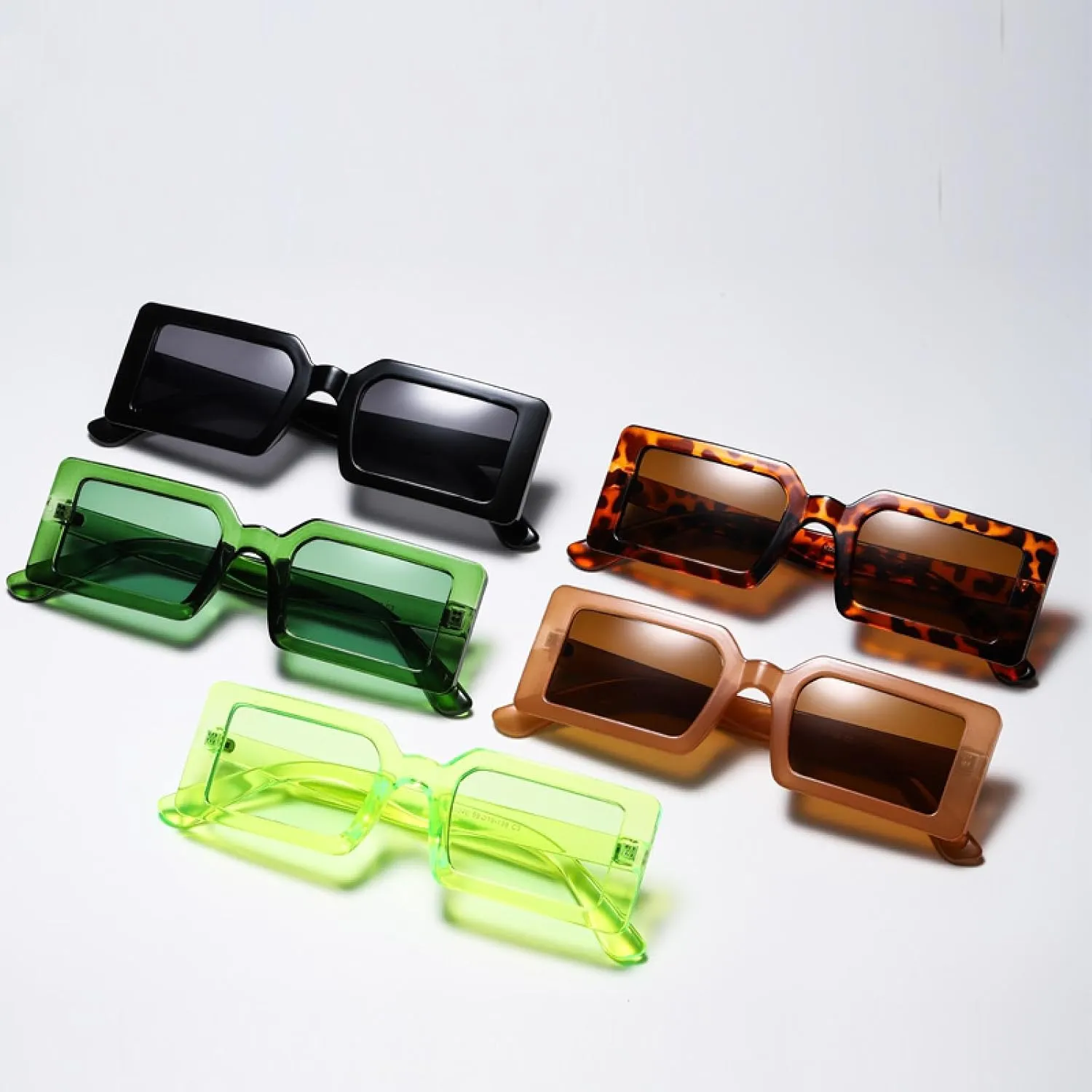 Sunglasses Women Men Trendy Vintage Green Gradient Lens Sun Glasses for Female Eyewear Uv400