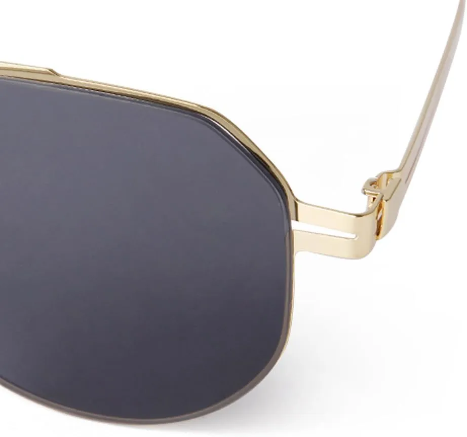 Trend Driving Sunglasses Men Women Top Bar Sun Glasses Gradient Gray Metal Double Bridge Male UV