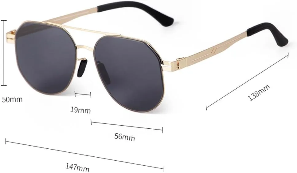 Trend Driving Sunglasses Men Women Top Bar Sun Glasses Gradient Gray Metal Double Bridge Male UV
