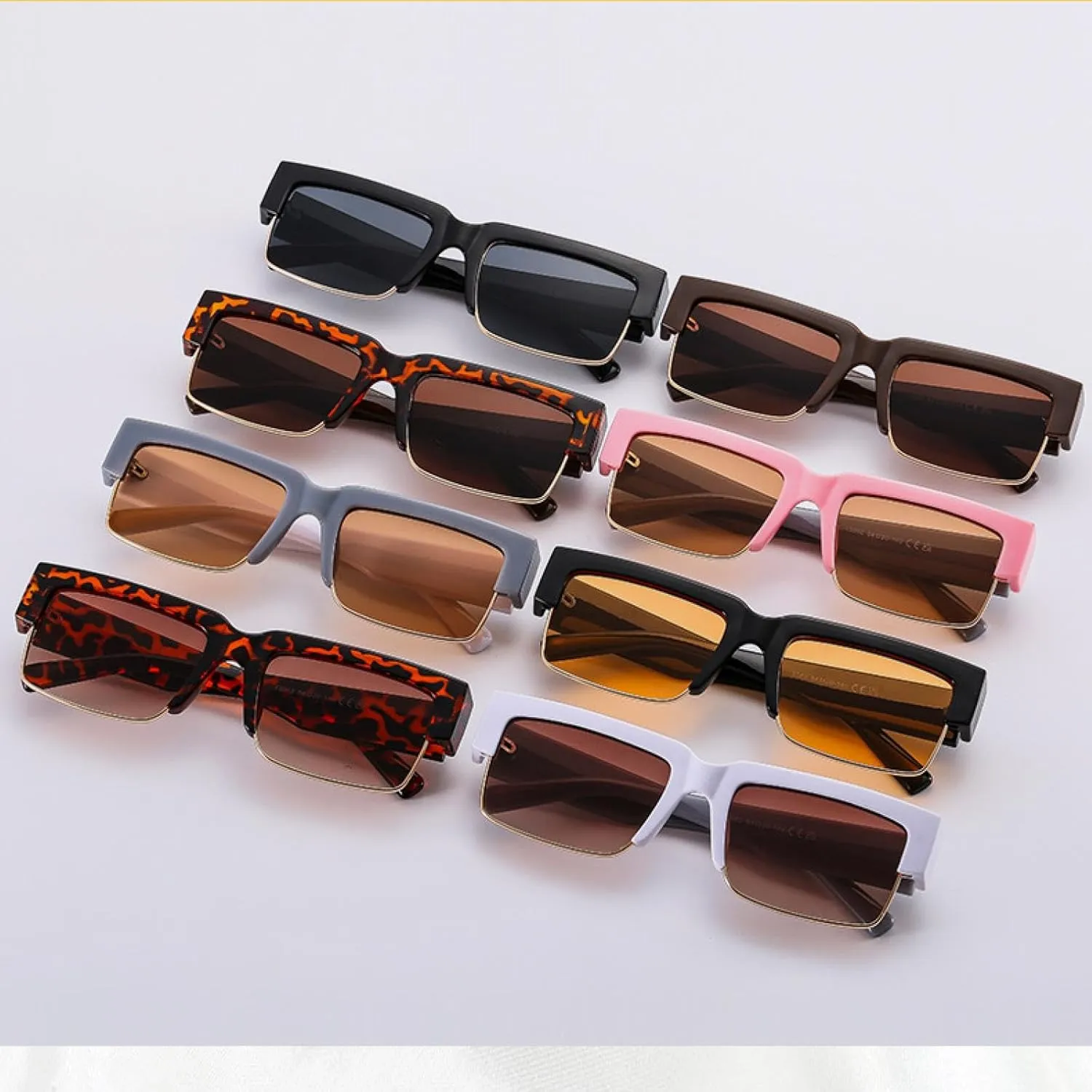 Trendy Half Frame Sunglasses Men Women Luxury Outdoors Driving Fishing Shade Sun Glasses Uv400
