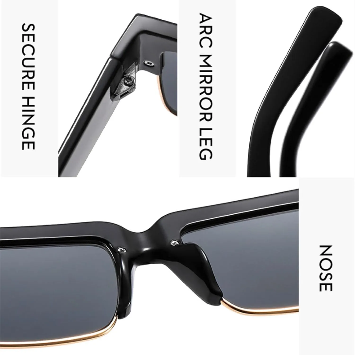 Trendy Half Frame Sunglasses Men Women Luxury Outdoors Driving Fishing Shade Sun Glasses Uv400