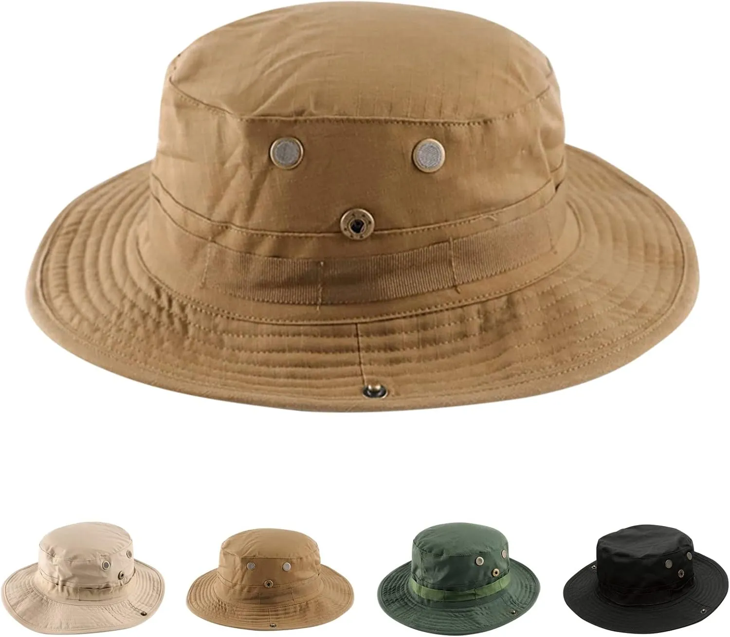 Unisex Summer Men Bonnie Hat Round Top Round Brim Waterproof Bucket Hat Sun Visor Camping Mountaineering Windproof
