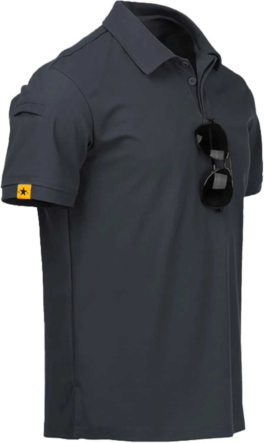 V VALANCH 3 Pack Polo Shirts for Men Short Sleeve Golf Tennis Work Summer Moisture Wicking Shirts