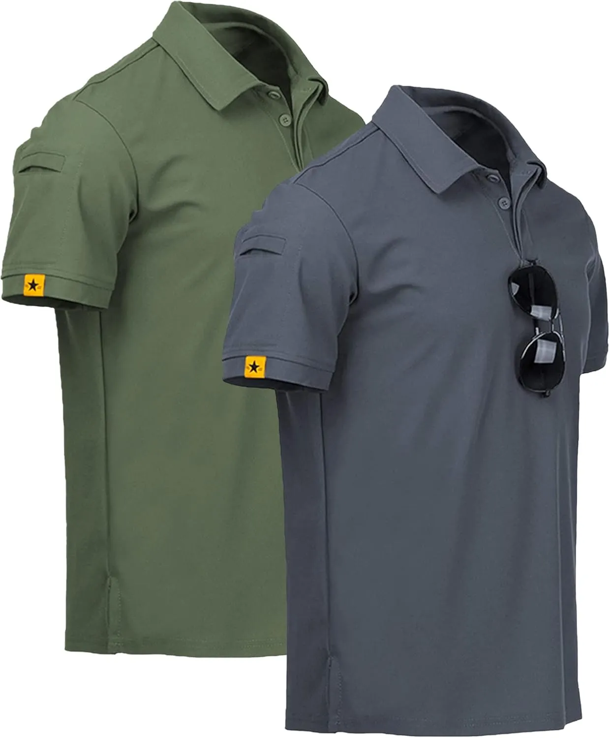 V VALANCH Polo Shirts for Men 2 Pack Golf Shirts Short Sleeve Collared Tennis T-Shirt Work Polos