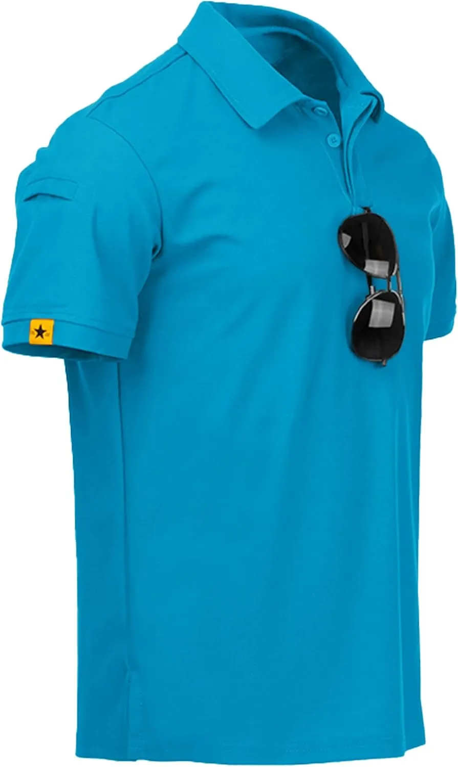 V VALANCH Polo Shirts for Men 2 Pack Golf Shirts Short Sleeve Collared Tennis T-Shirt Work Polos